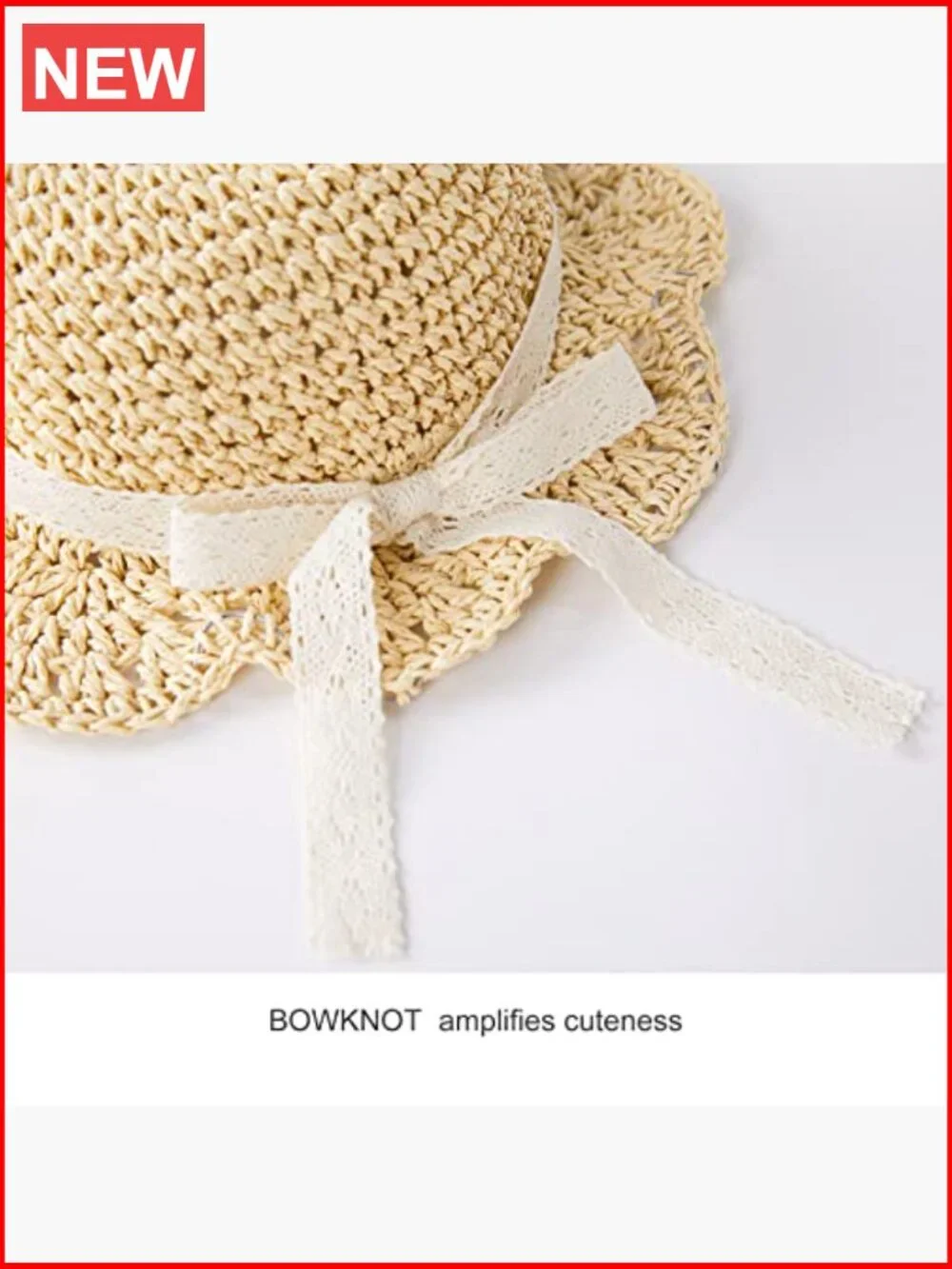 Toddler Girls Straw Sun Hat with Chin Strap for Beach Travel